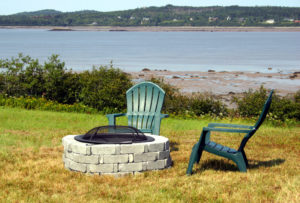 fire pit overlooking the ocean