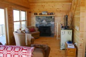 living room with fireplace