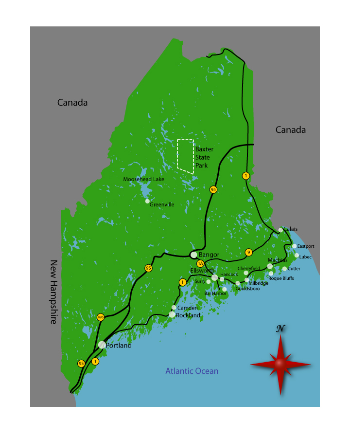 Map Of Ocean Park Maine Maine Map   Hearts of Maine